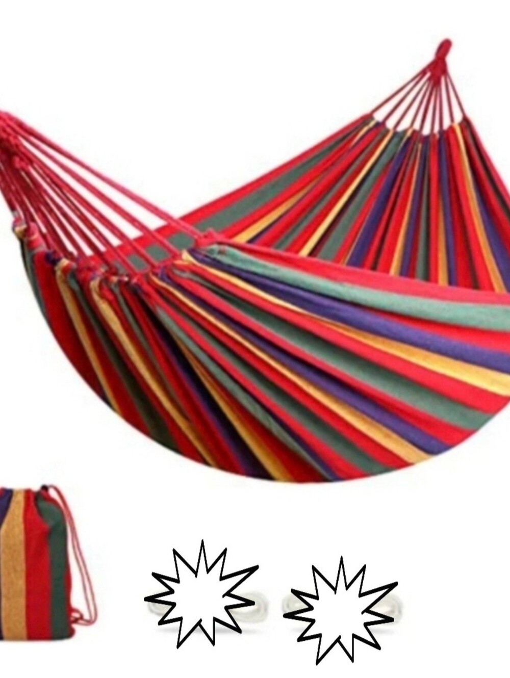 Hammock 2 Person Cool And Comfortable- Red Multi